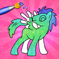 Pony Coloring Book with Glitter