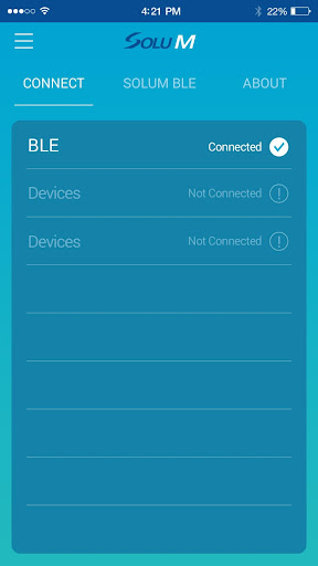 Android application SolumBLE screenshort