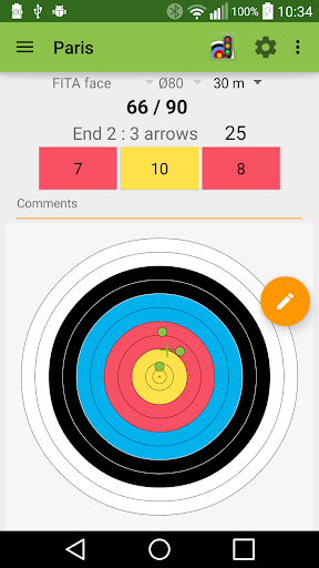 Android application Archery Score Demo screenshort