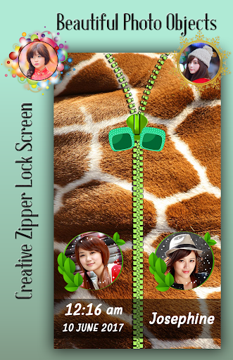 Animal Print Zipper Lock Screen