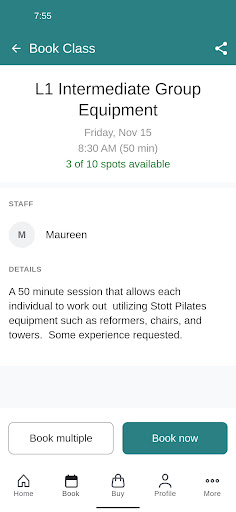 Screenshot of Core Connection Pilates