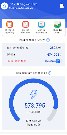 Android application EWin Tra cứu tiền điện nước screenshort