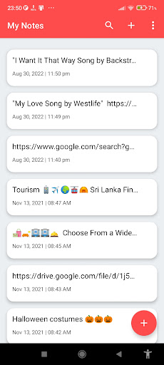 Android application My Notes screenshort