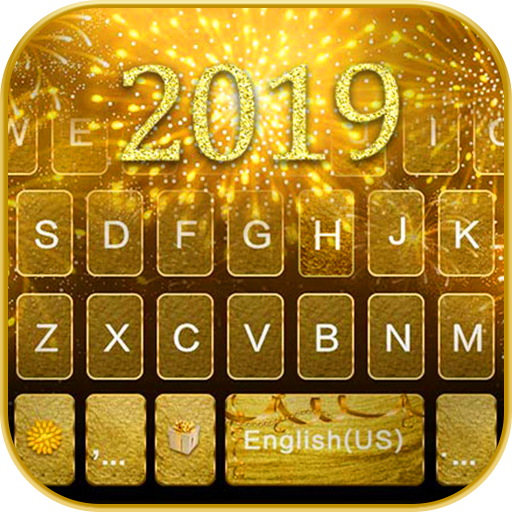 Gold 2018 New Year Keyboard Th 1.0 Icon