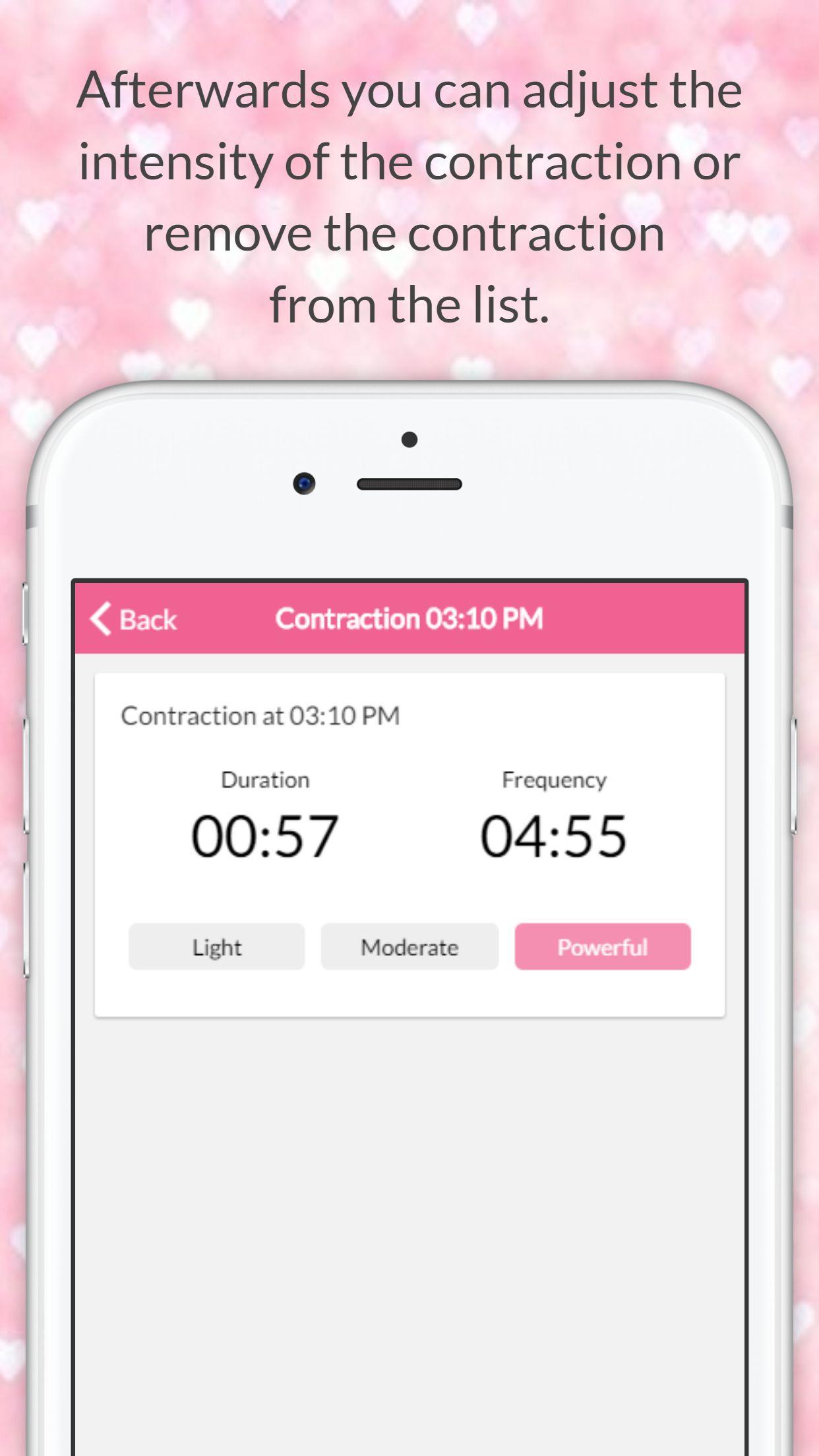 Android application Contraction Timer screenshort