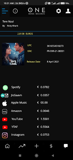 One Music Records Dashboard Screen 3