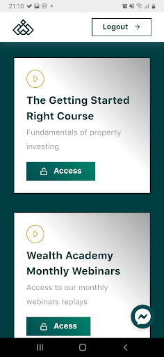 Android application Wealth Academy screenshort