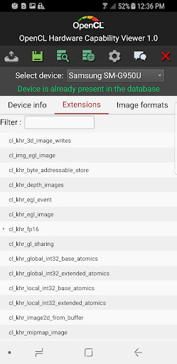 Hardware CapsViewer for OpenCL Screen 2