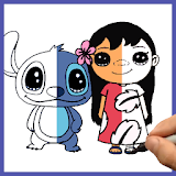 How to draw Lilo and Stitch icon