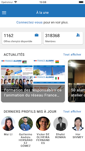 Android application France Alumni screenshort