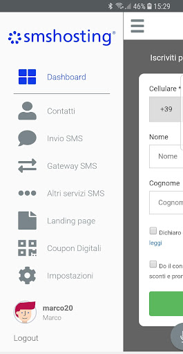 Smshosting Screen 2