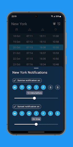 Sunrise and Sunset Times Screen 3