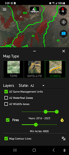 Android application Timber Hunt Maps: Hunting Land screenshort