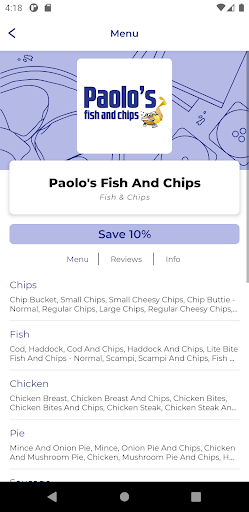Paolos Fish & Chips CA2 Screen 2