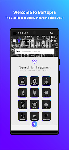 Android application Bartopia: Food & Drink Deals screenshort