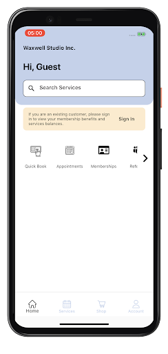 Android application Waxwell Mobile Concierge screenshort