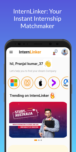 Android application Internlinker screenshort