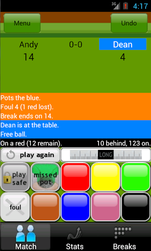 Android application MySnookerStats Snooker Scoring screenshort