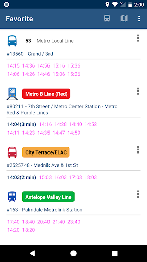 Los Angeles Bus Schedule Time Screen 2