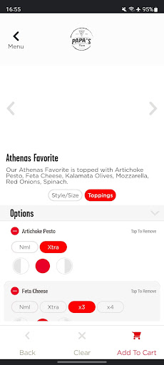 Screenshot of Papas Pizza Cafe