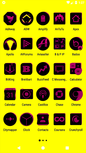 Black and Pink Icon Pack Screen 2