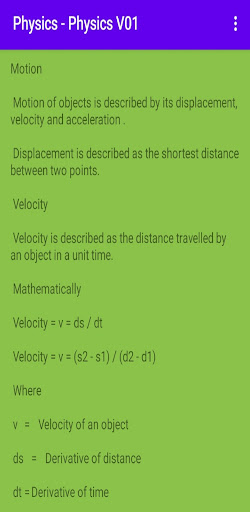 Android application Physics - Physics V01 screenshort