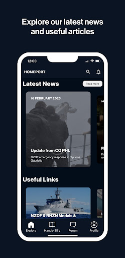 Android application HomePort RNZN screenshort