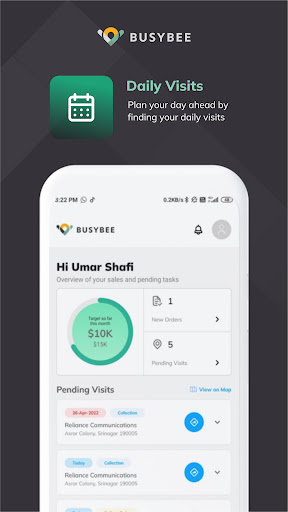 Android application BusyBee - Salesperson screenshort