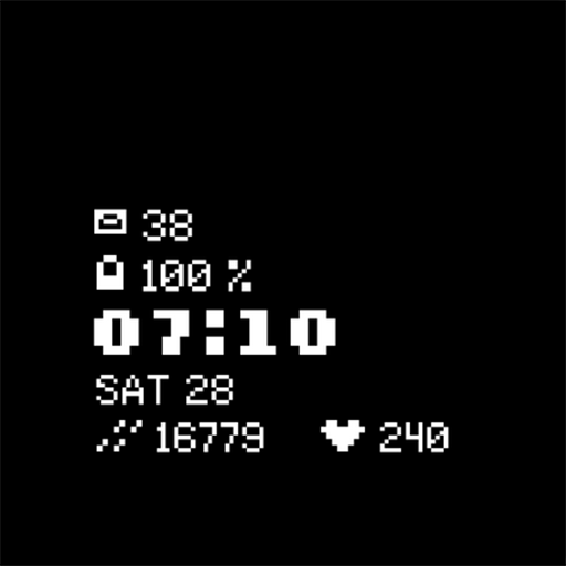 Retro Digital Pixel Watch Face Screen 3