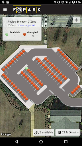 FoPark - parking spot status Screen 2