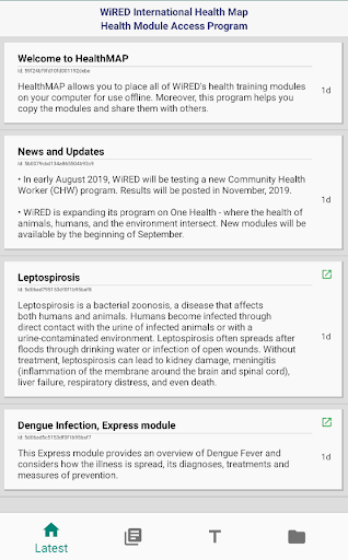 Android application WiRED International HealthMap screenshort