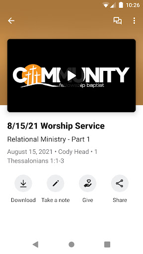 Community Fellowship Baptist Screen 3