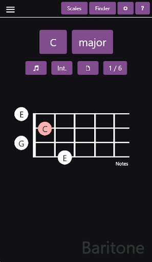 Android application Baritone Chords & Scales screenshort