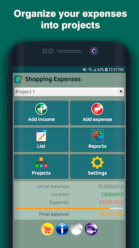 Android application Shopping Expenses screenshort