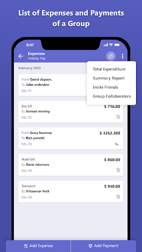 Share & Split Group Expenses Screen 3