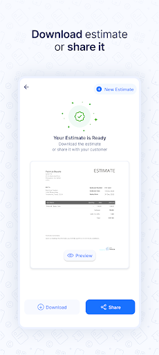 Screenshot of Estimate Generator - Zoho