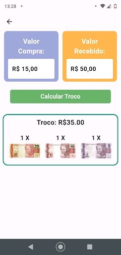 Calculadora de Troco Screen 3