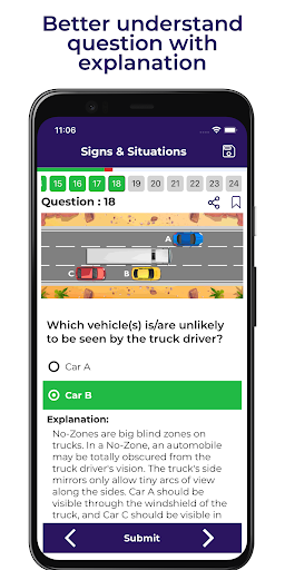 ME Drivers Practice Test Screen 2
