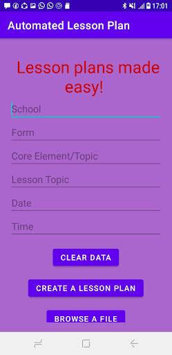 Automated Lesson Plan Screen 3