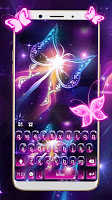 screenshot of Neon Butterfly Keyboard Theme