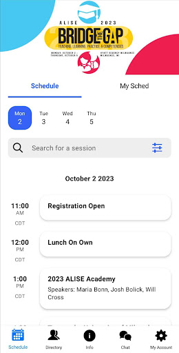 Android application ALISE 2023 screenshort
