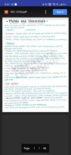 Class 10 Science Notes Screen 3