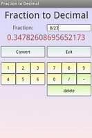 screenshot of Fraction Converter