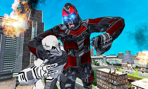 Futuristic Robot Transforming Gorilla Attack City screenshots 1