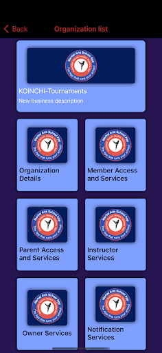 Android application MartialArtsSchool screenshort