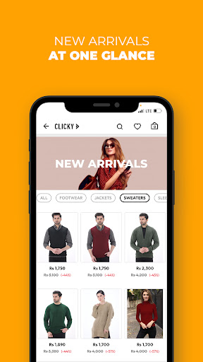 Android application Clicky Online Shopping App screenshort