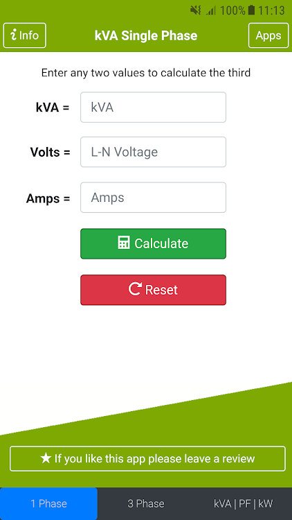 kVA Calculator - 3.38.3 - (Android)