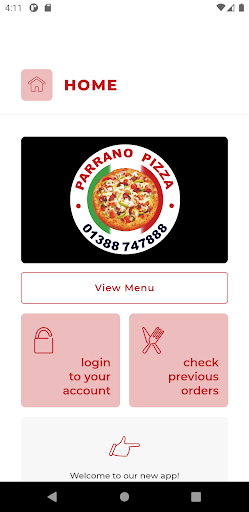 Android application Parrano Pizza DL15 screenshort