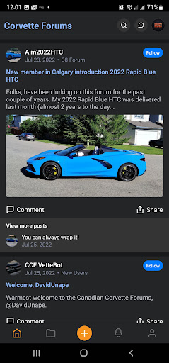 Android application Corvette App screenshort