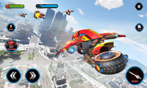 Real Flying Robot Bike : Robot Shooting Games 2.3 APK + Mod (Unlimited money) for Android